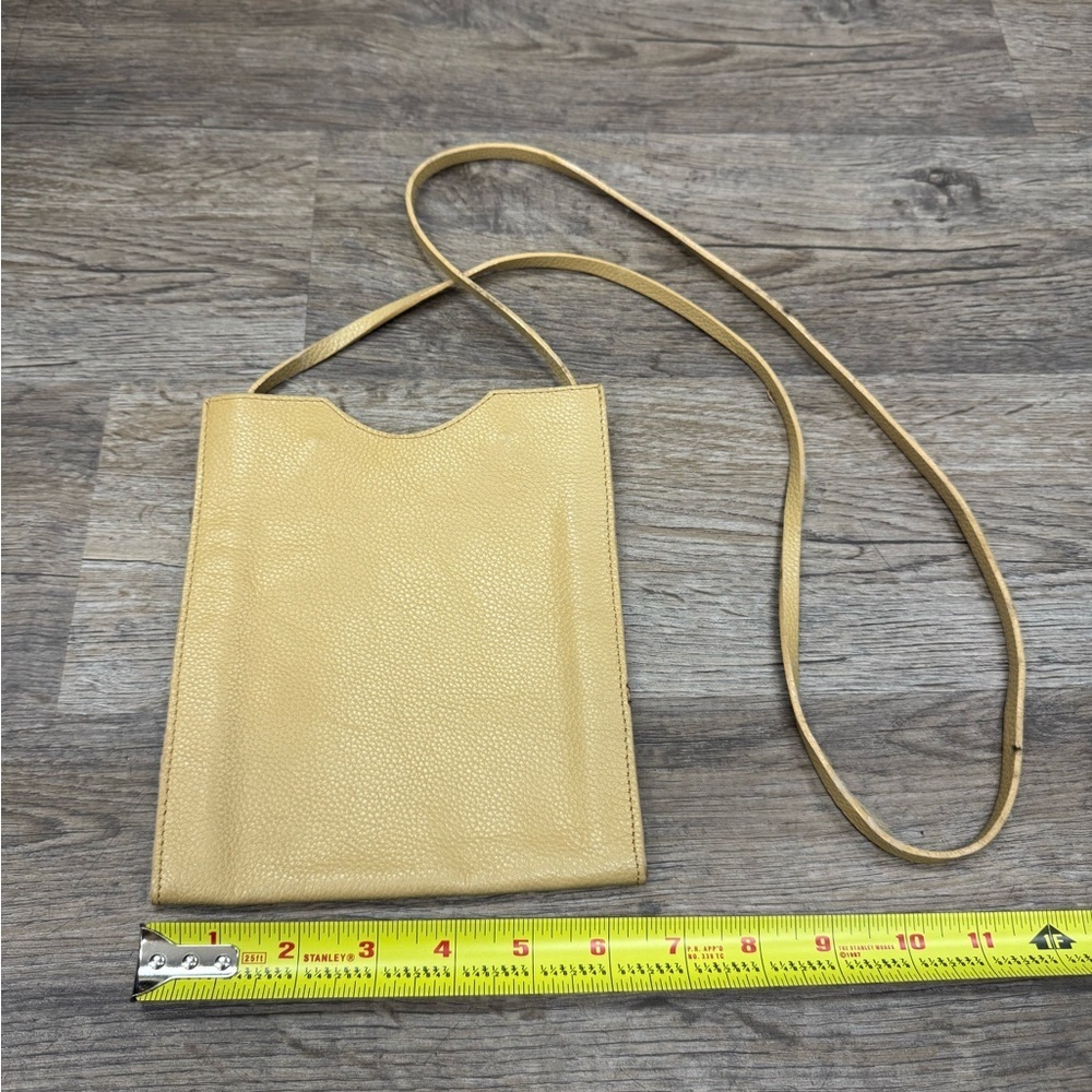 Beige Leather Crossbody Shoulder Bag